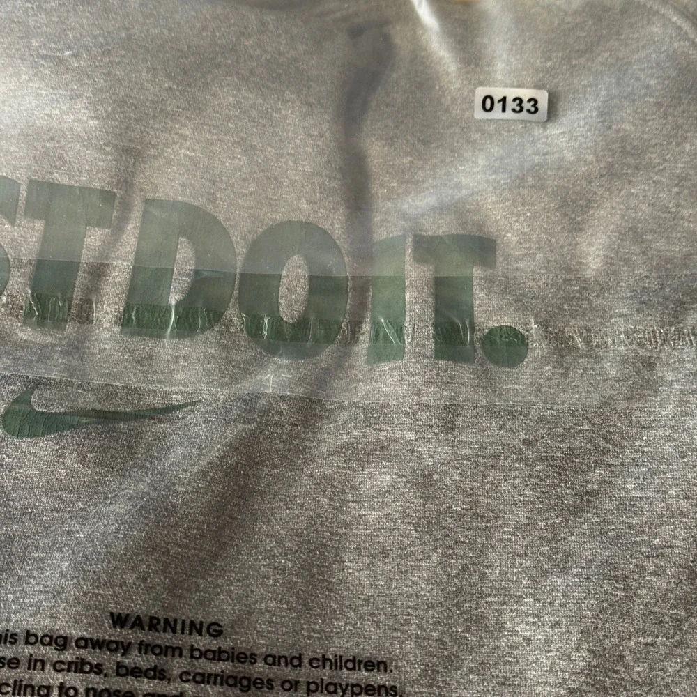 Nike Therma-FIT‎ Just Do It Hoodie Mens Large Gray Green Pullover Sweatshirt
